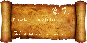 Misztai Tarziciusz névjegykártya